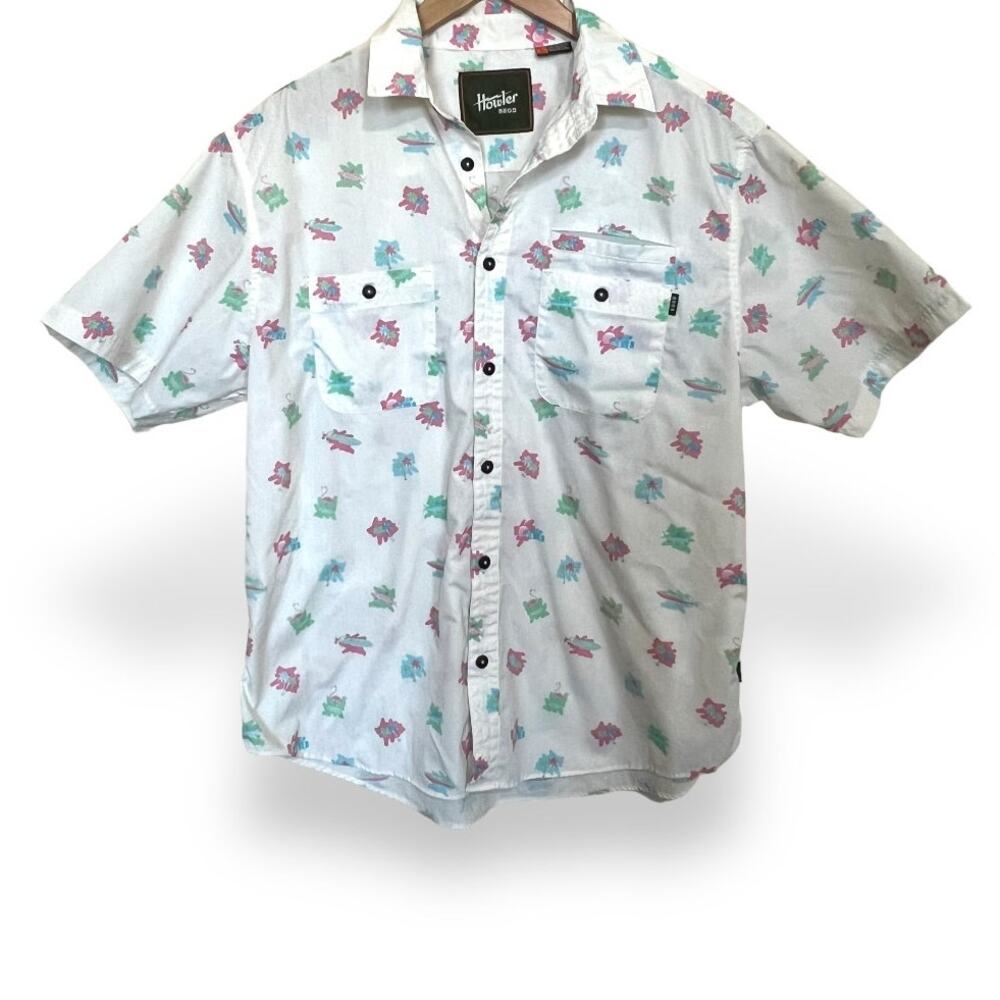 Howler Bros Aransas Button Down Shirt Bienvenidos Miami Shirt Ltd Edition Sz L